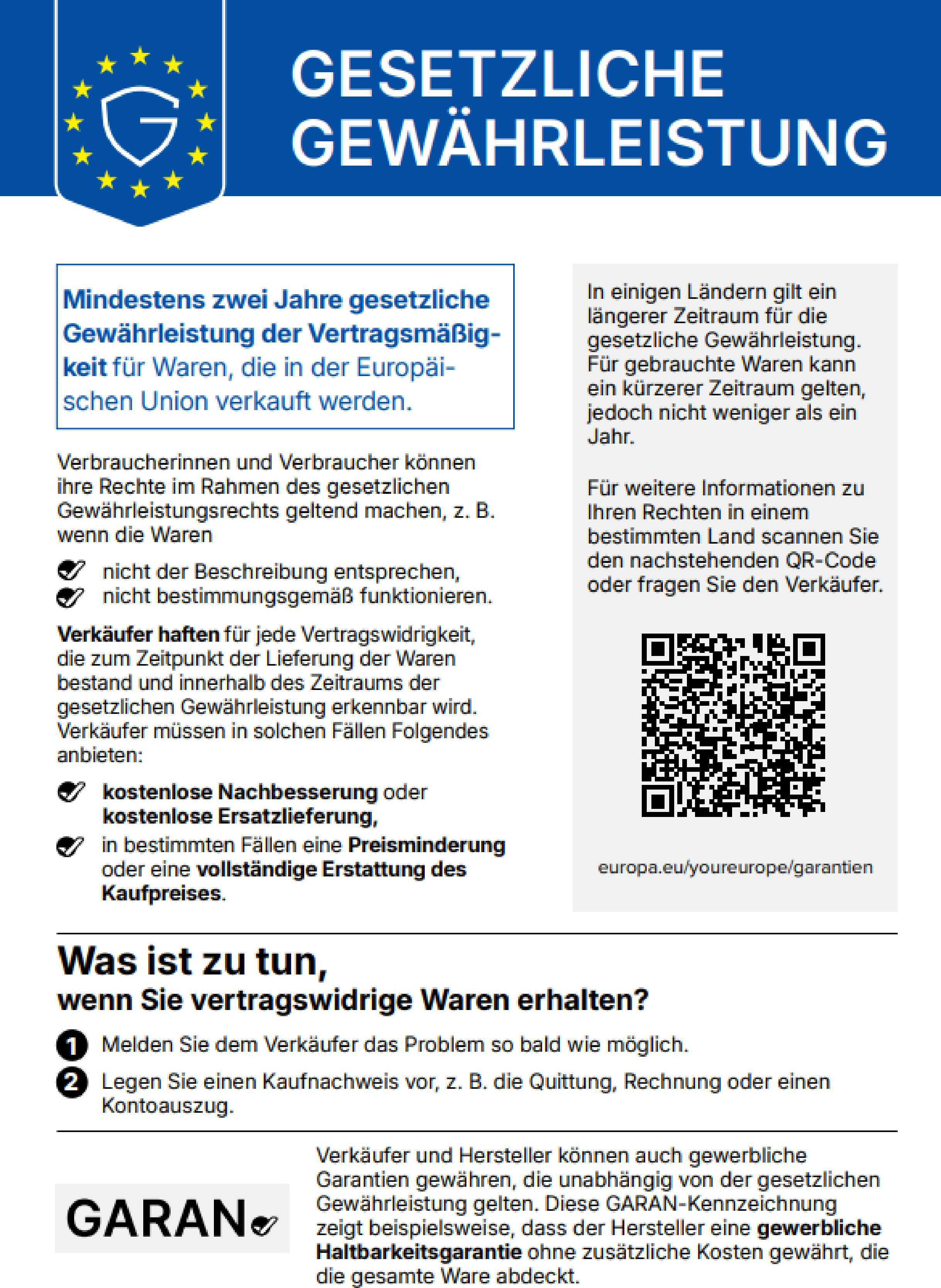 Gesetzliche Gewährleistung